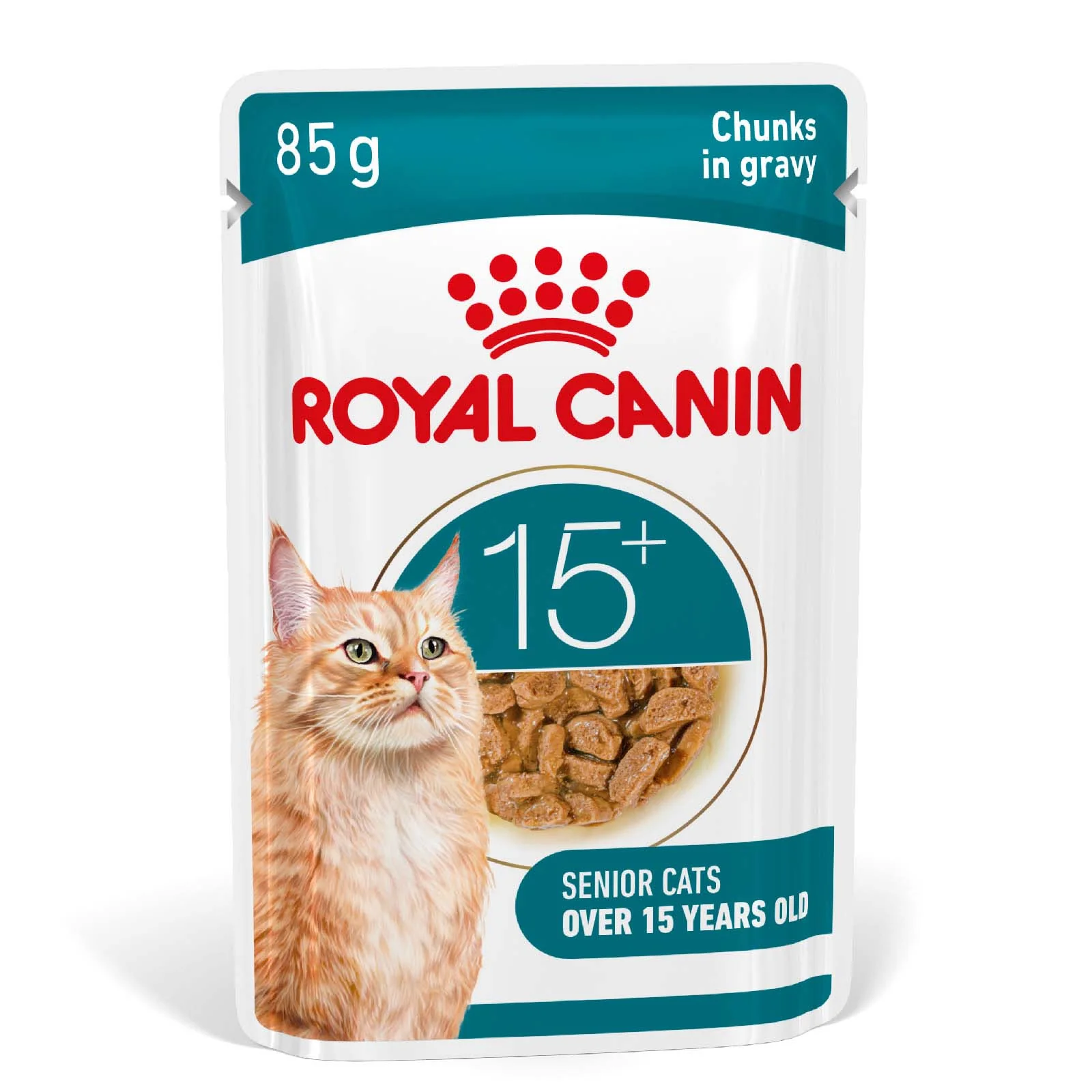 Royal Canin Ageing 15+ Senior Wet Cat Food Chunks in Gravy - 12x85g Pouches
