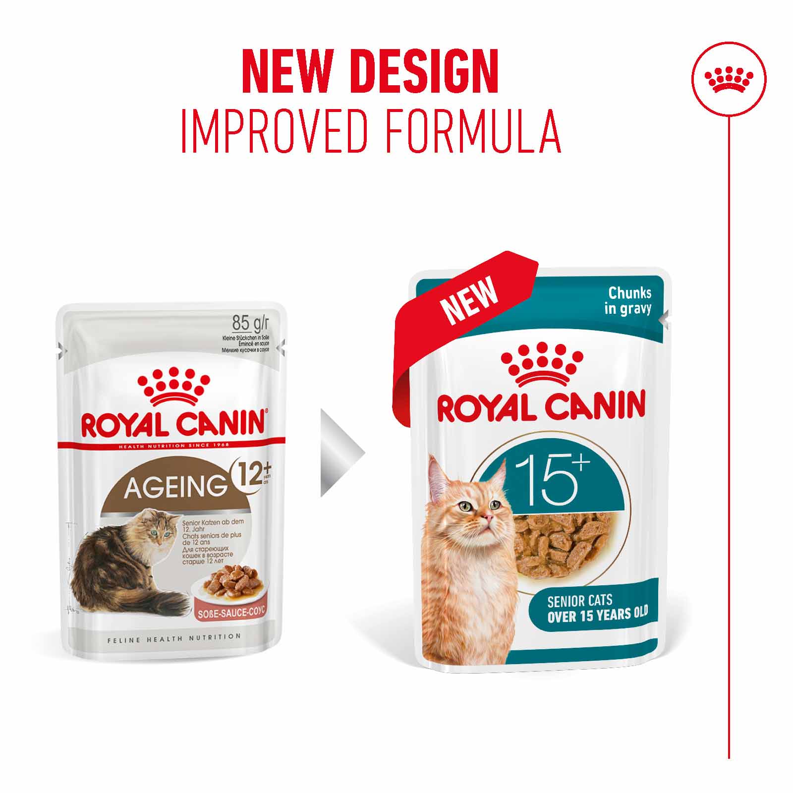 Royal Canin Ageing 15+ Senior Wet Cat Food Chunks in Gravy - 12x85g Pouches - Image 9