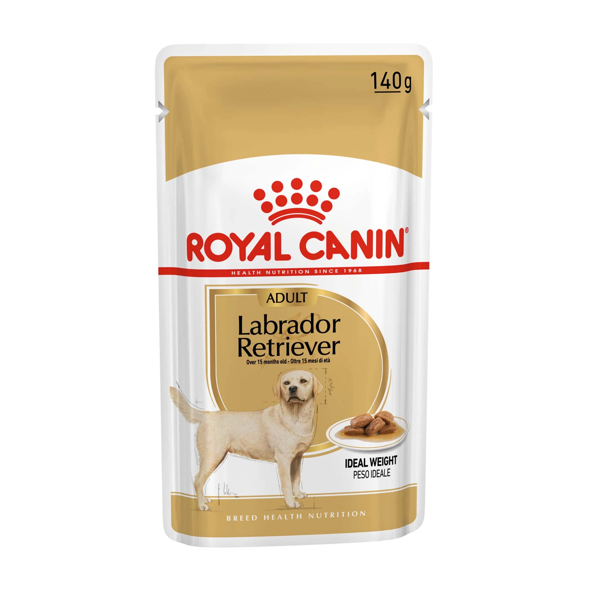Royal Canin Breed Health Nutrition Labrador Retriever Adult Wet Dog Food - 10x140g Pouches