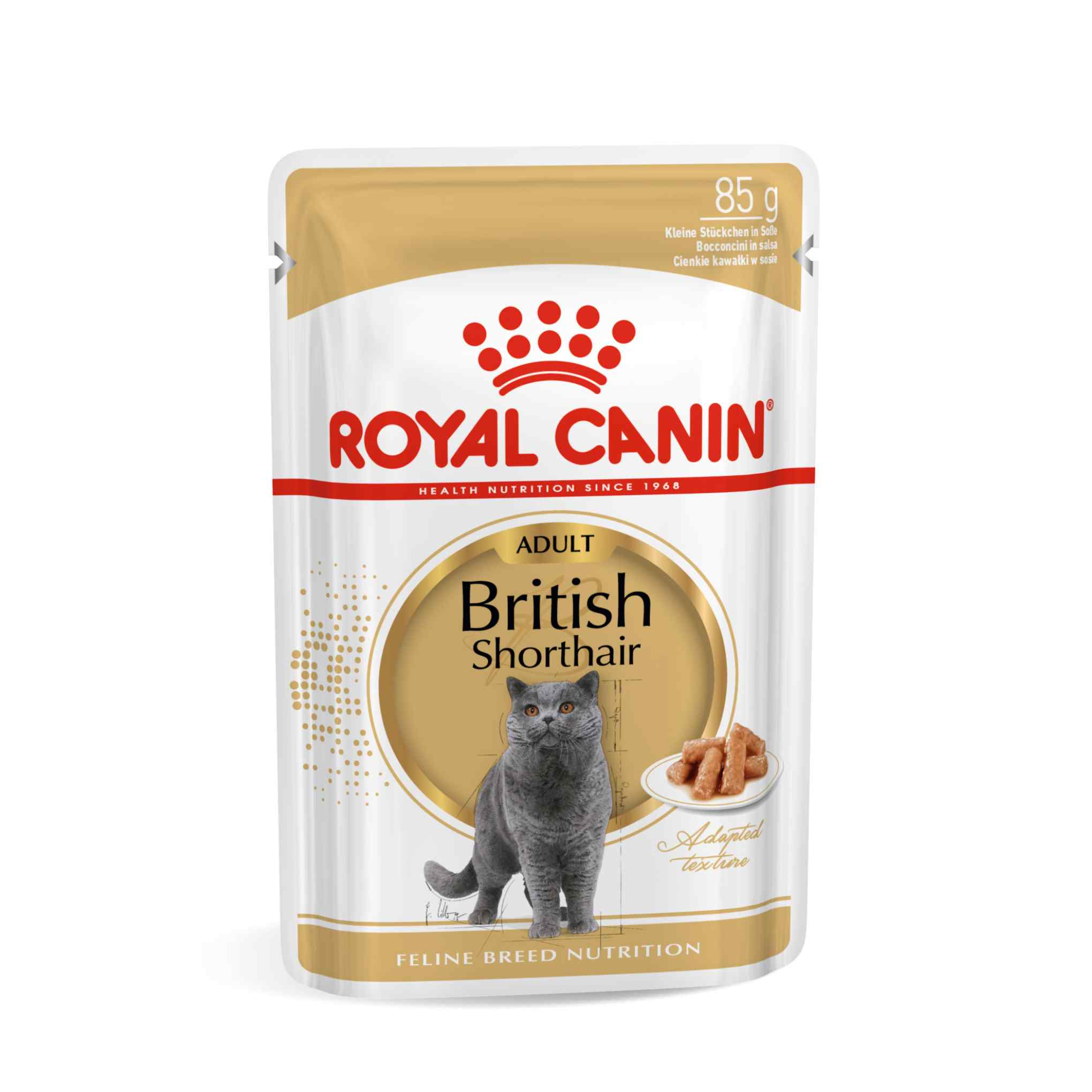 ROYAL CANIN Feline Breed Nutrition British Shorthair Adult Wet Cat Food In Gravy - 12 x 85g Pouch - Image 2