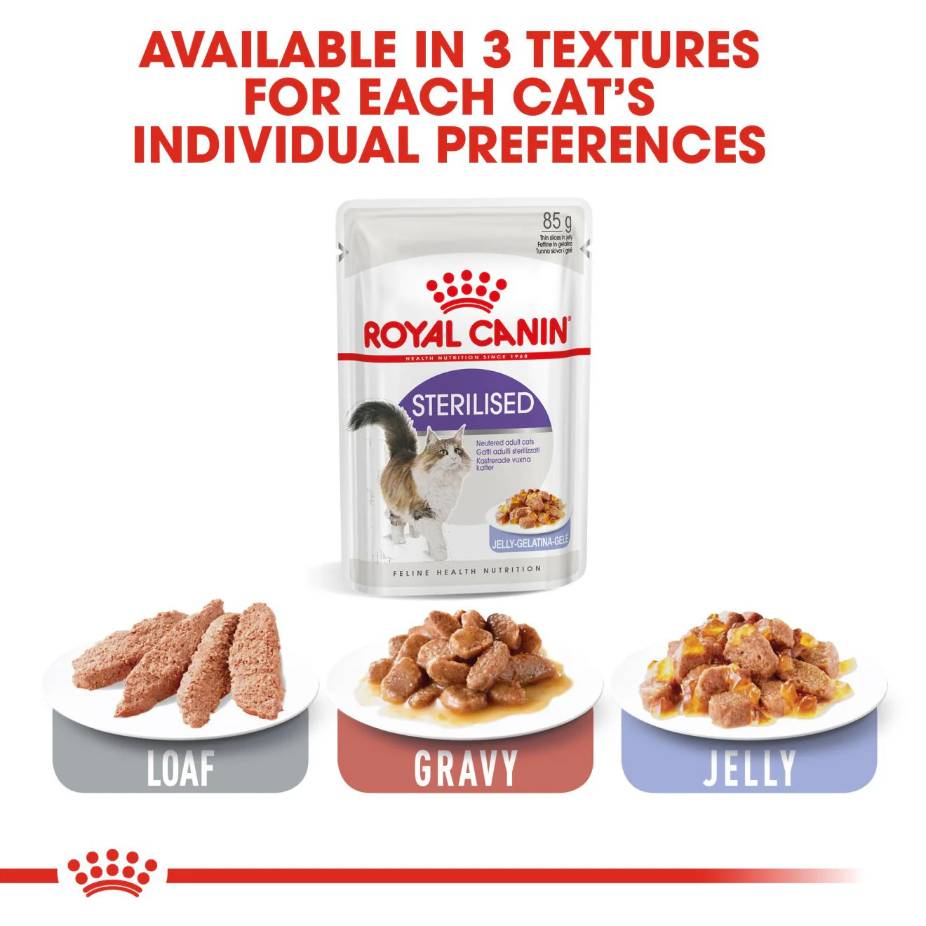 ROYAL CANIN Feline Care Nutrition Sterilised Adult In Jelly Wet Cat Food - 12 x 85g Pouch - Image 3