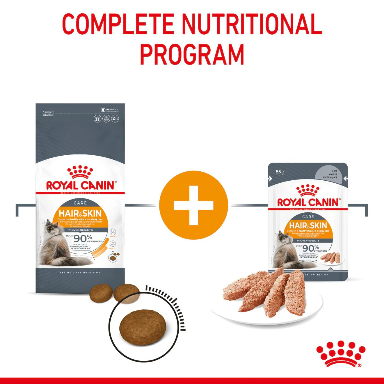 ROYAL CANIN Hair & Skin Care Adult Wet Cat Food In Gravy - 12x85g Pouches - Image 9