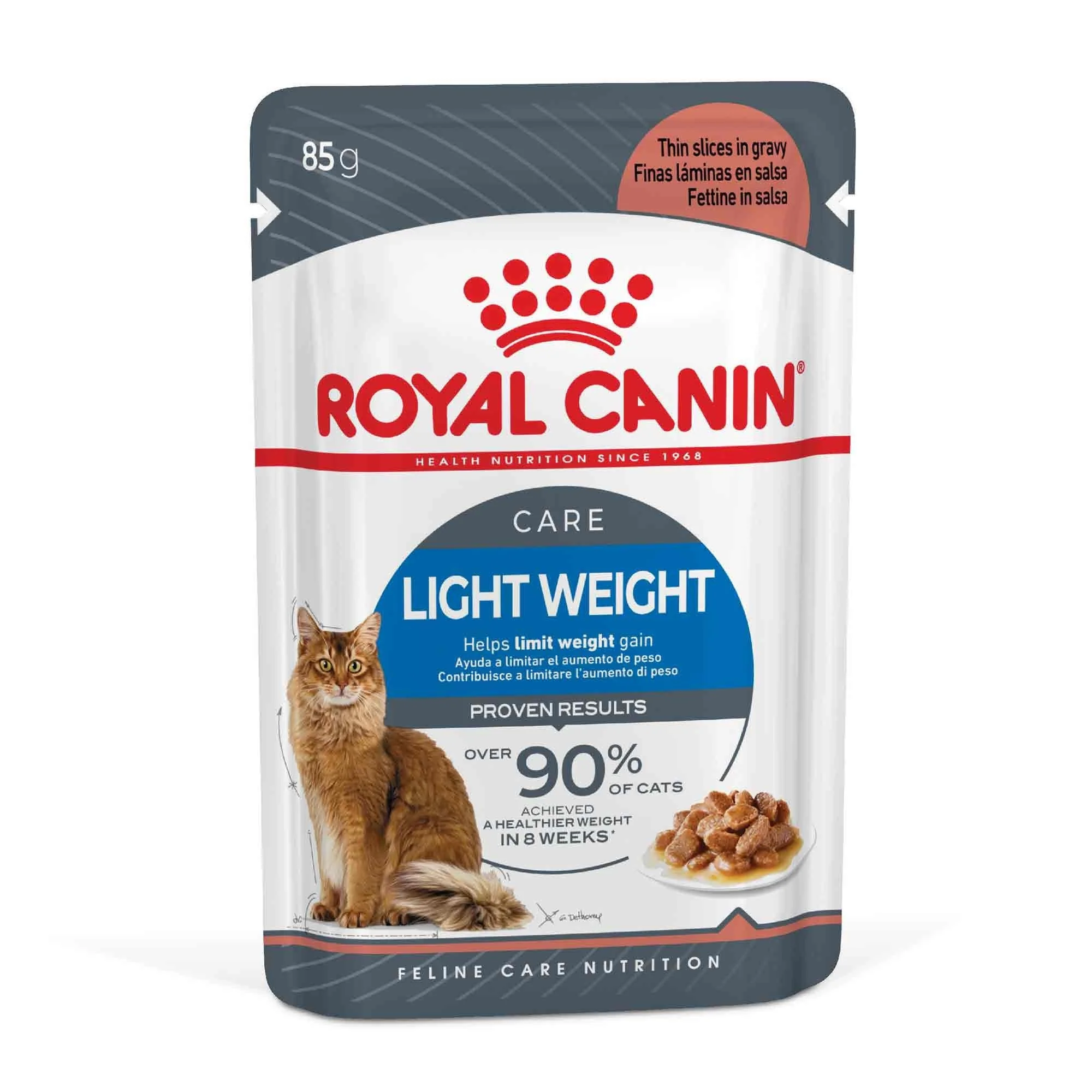 ROYAL CANIN Light Weight Care Adult Wet Cat Food In Gravy - 48x85g Pouches