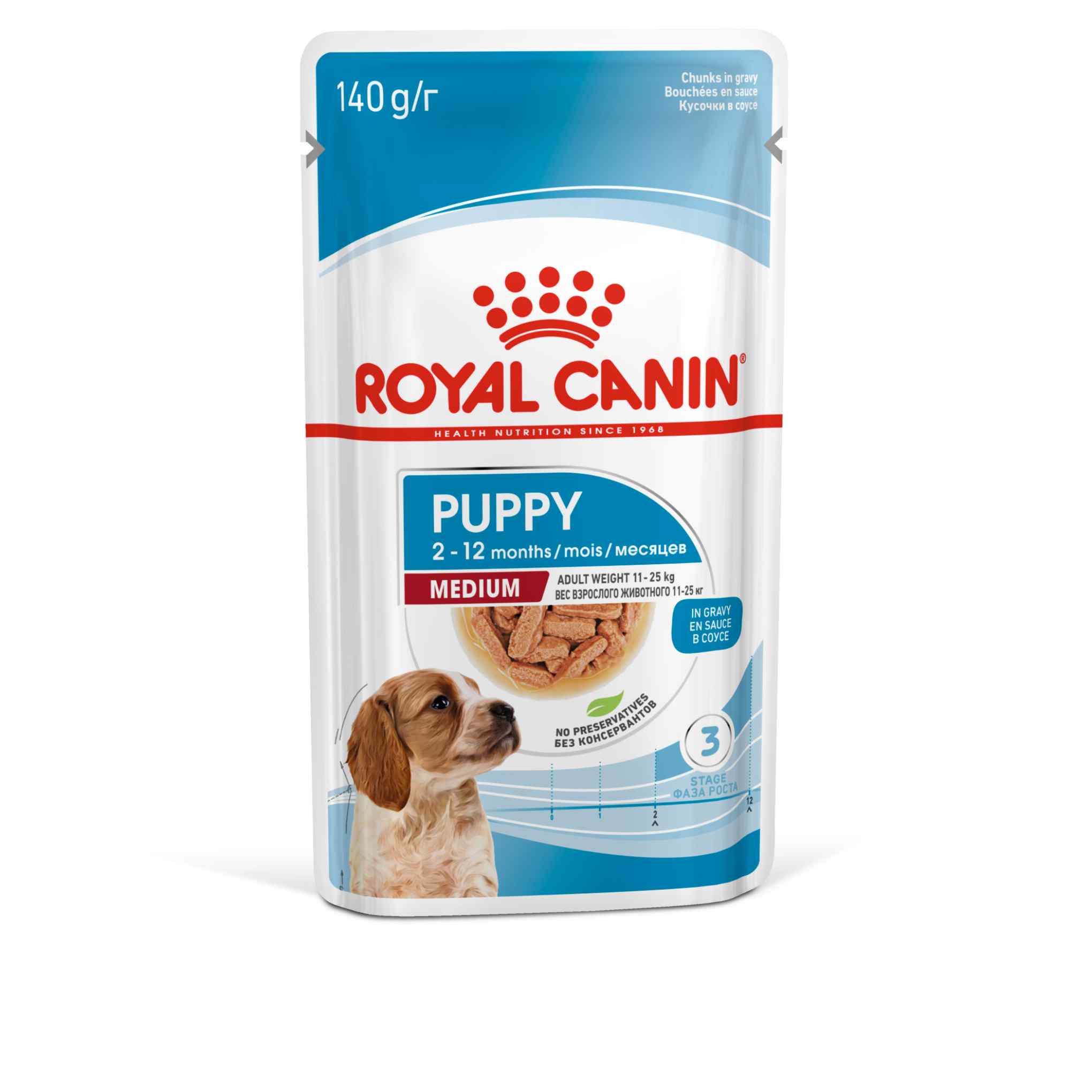 Royal Canin Size Health Nutrition Medium Puppy Wet Dog Food in Gravy - 10x140g Pouches - Image 2