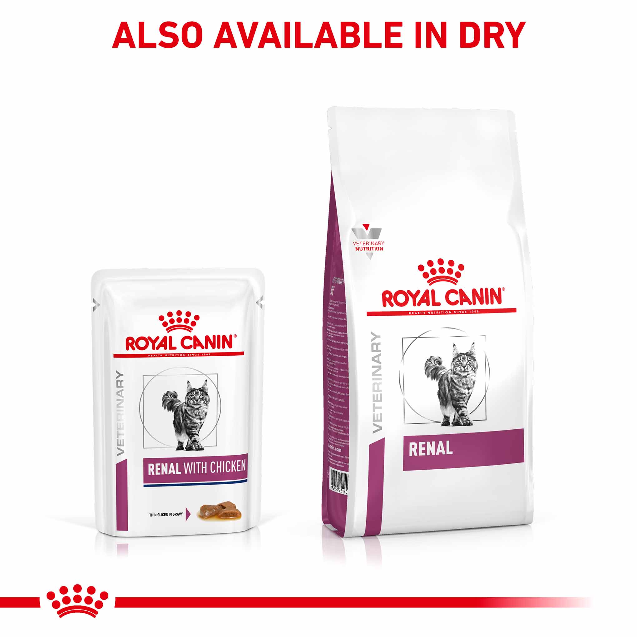 Royal Canin Veterinary Health Nutrition Renal Adult Wet Cat Food In Gravy - Chicken - 48x85g Pouches - Image 6
