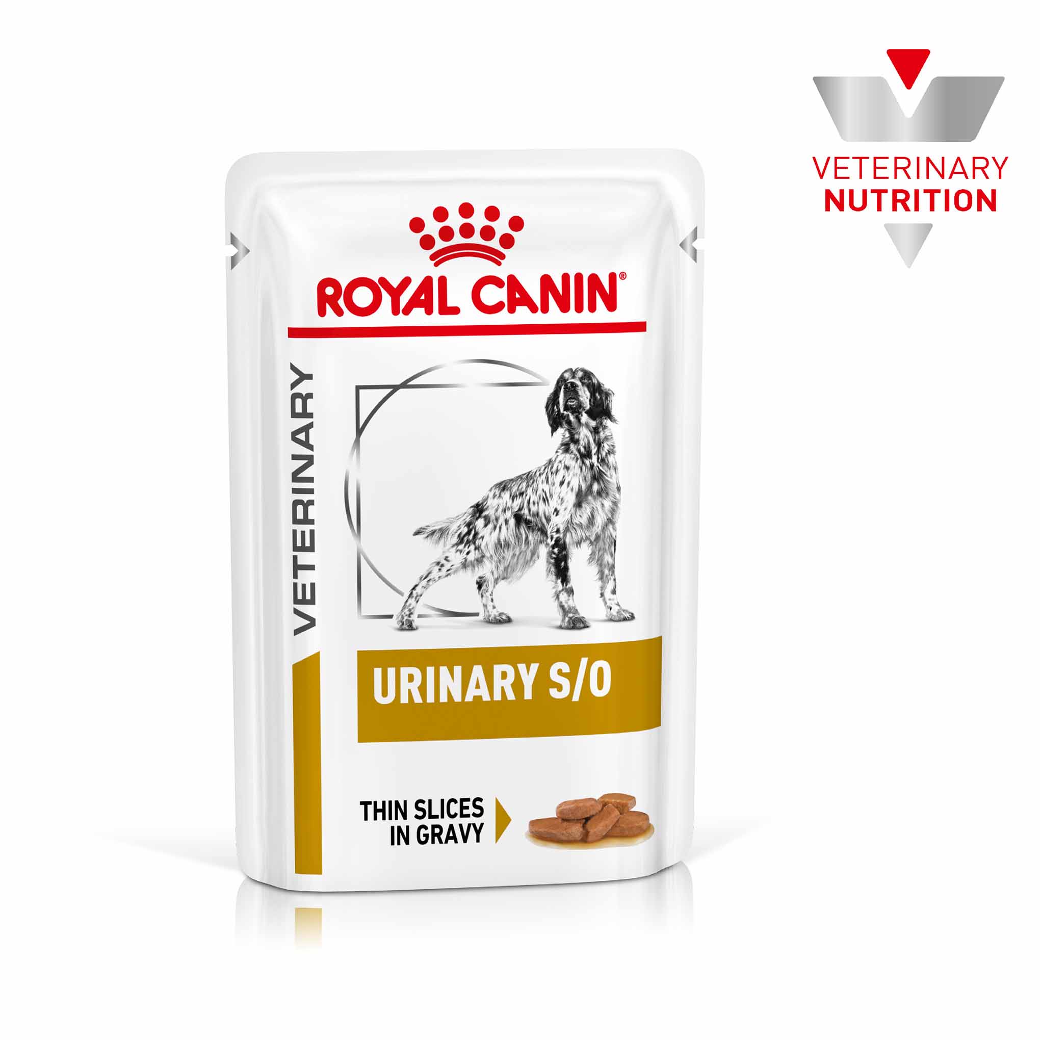 ROYAL CANIN Veterinary Urinary S/O Thin Slices in Gravy Adult Wet Dog Food - 48x100g Pouches - Image 2