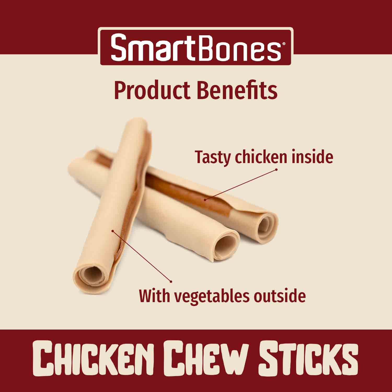 SmartBones SmartSticks Adult Dog Treats - Chicken - 10 Sticks - Image 4