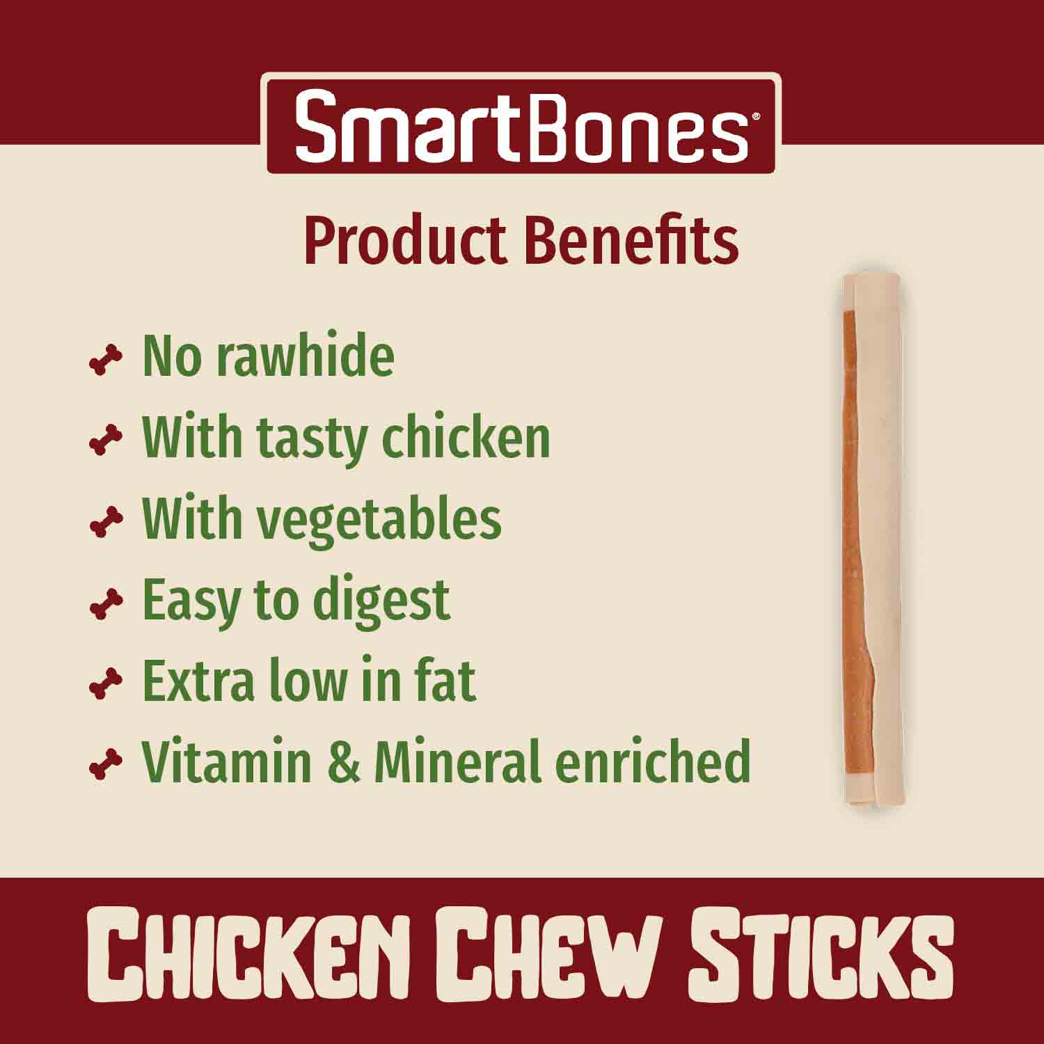 SmartBones SmartSticks Adult Dog Treats - Chicken - 5 Sticks - Image 4