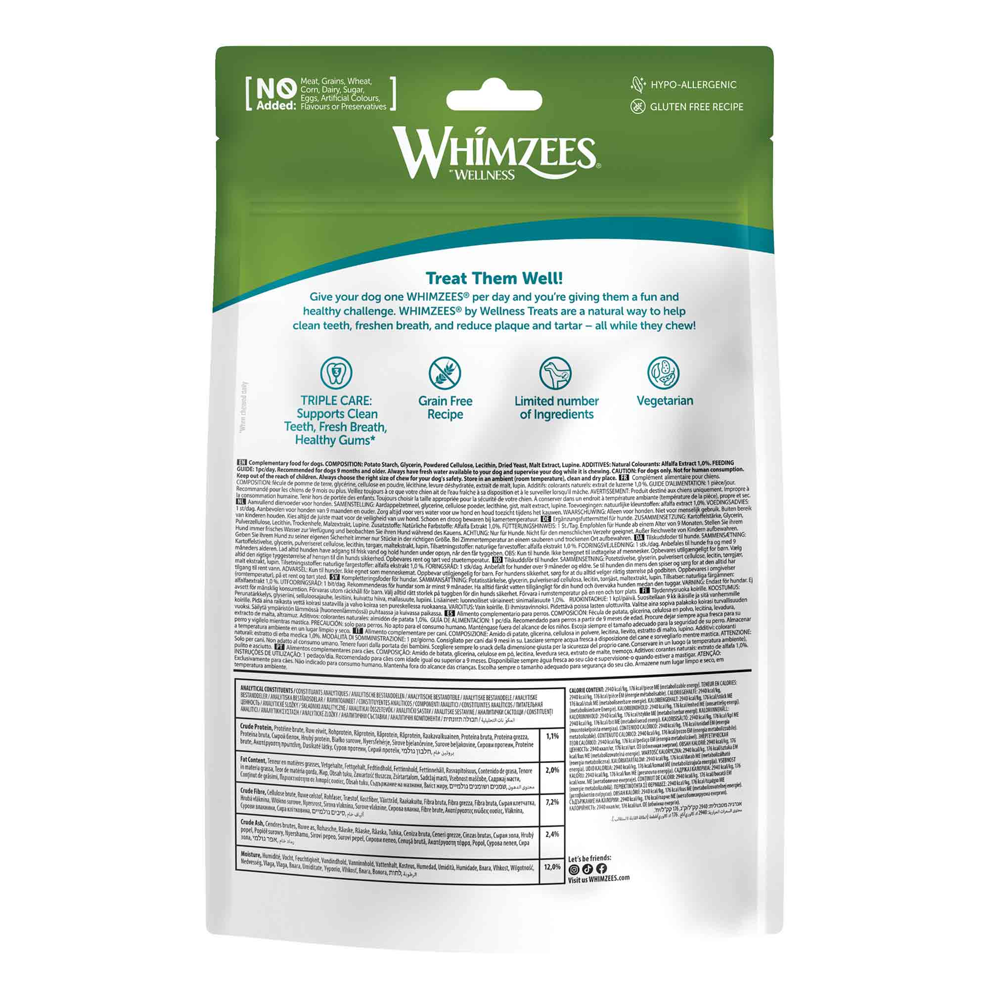 WHIMZEES Alligator Large Dental Chew Dog Treat - 6 pack - Image 2