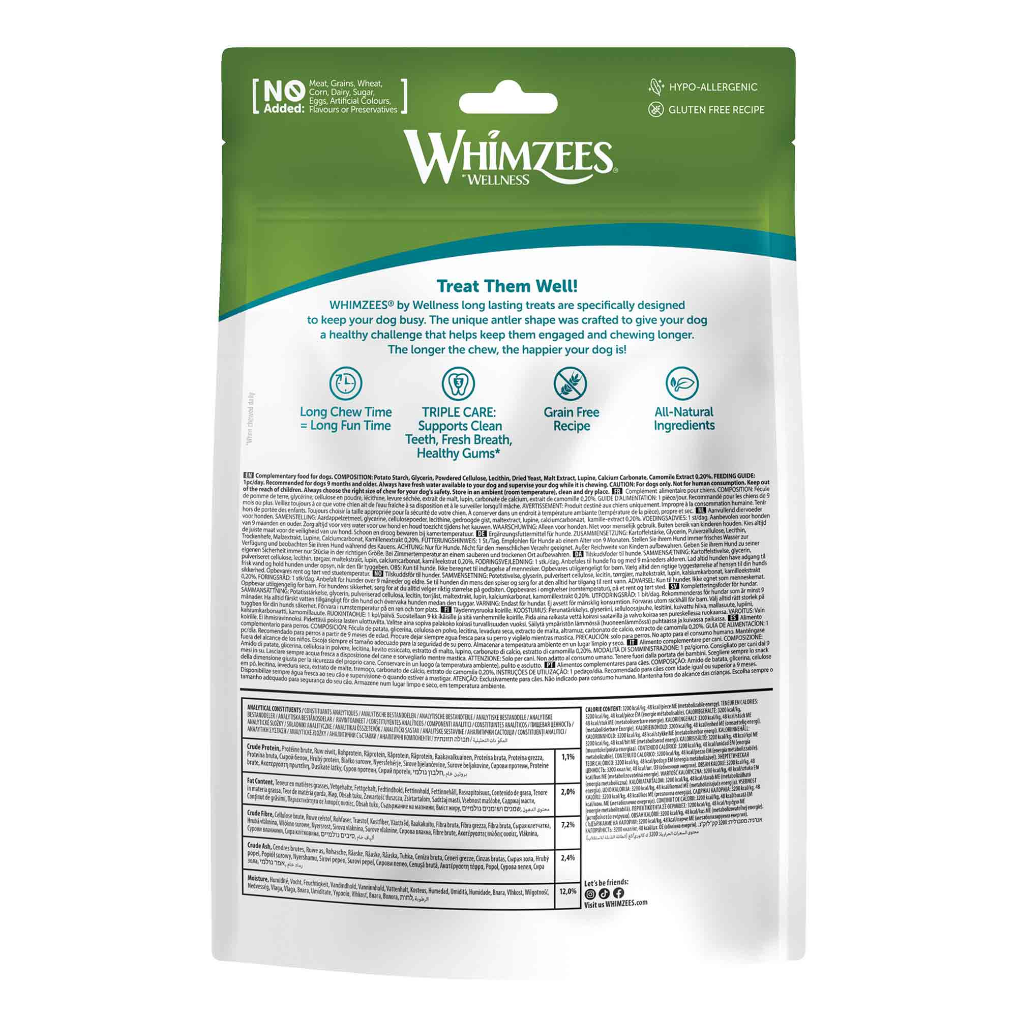 WHIMZEES Small Antlers Dental Chew Dog Treat - 24 pack - Image 2