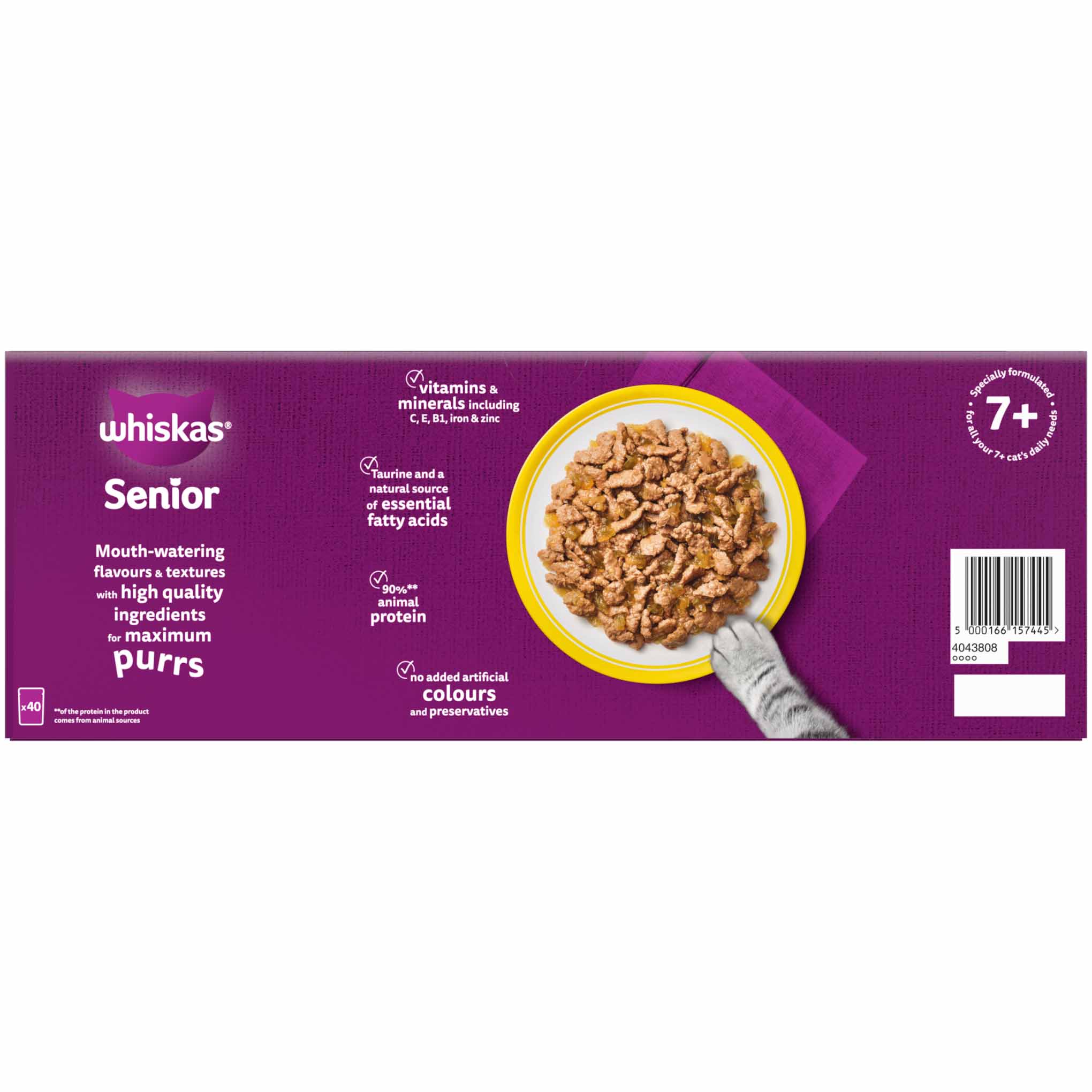 WHISKAS 7+ Senior Wet Cat Food in Jelly - Poultry Feasts - 40x85g Pouches - Image 4