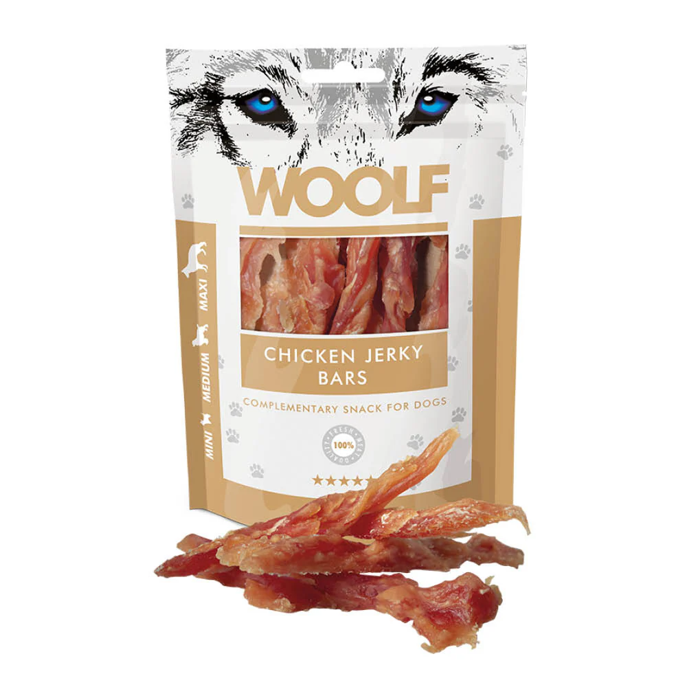 Woolf Chicken Jerky Bars Dog Snacks - 100g - Image 2